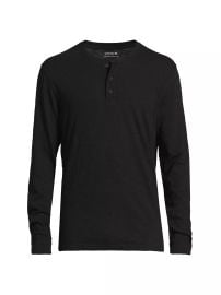 Shop Vince Cotton Crewneck Henley at Saks Fifth Avenue